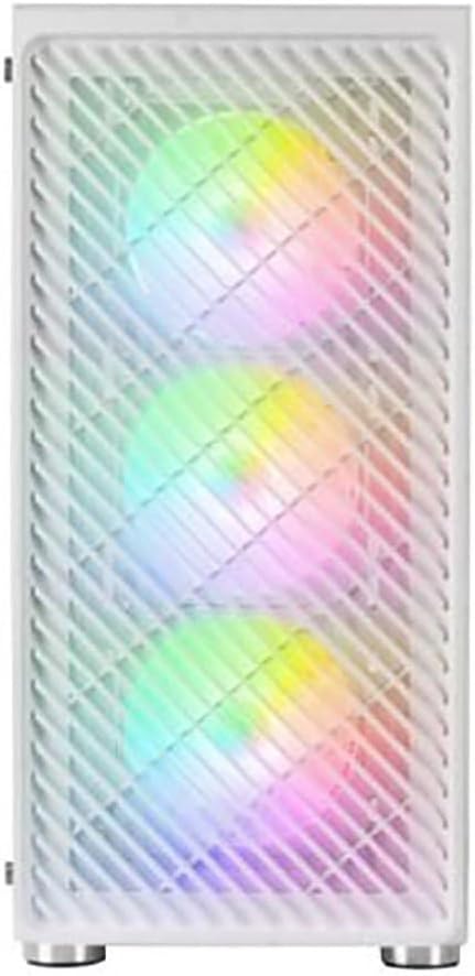 Mars Gaming MC-F Weiss, ATX Gaming Semitower, Vollvergütetes Glasfenster, Metal-Mesh Front, 4X 120mm