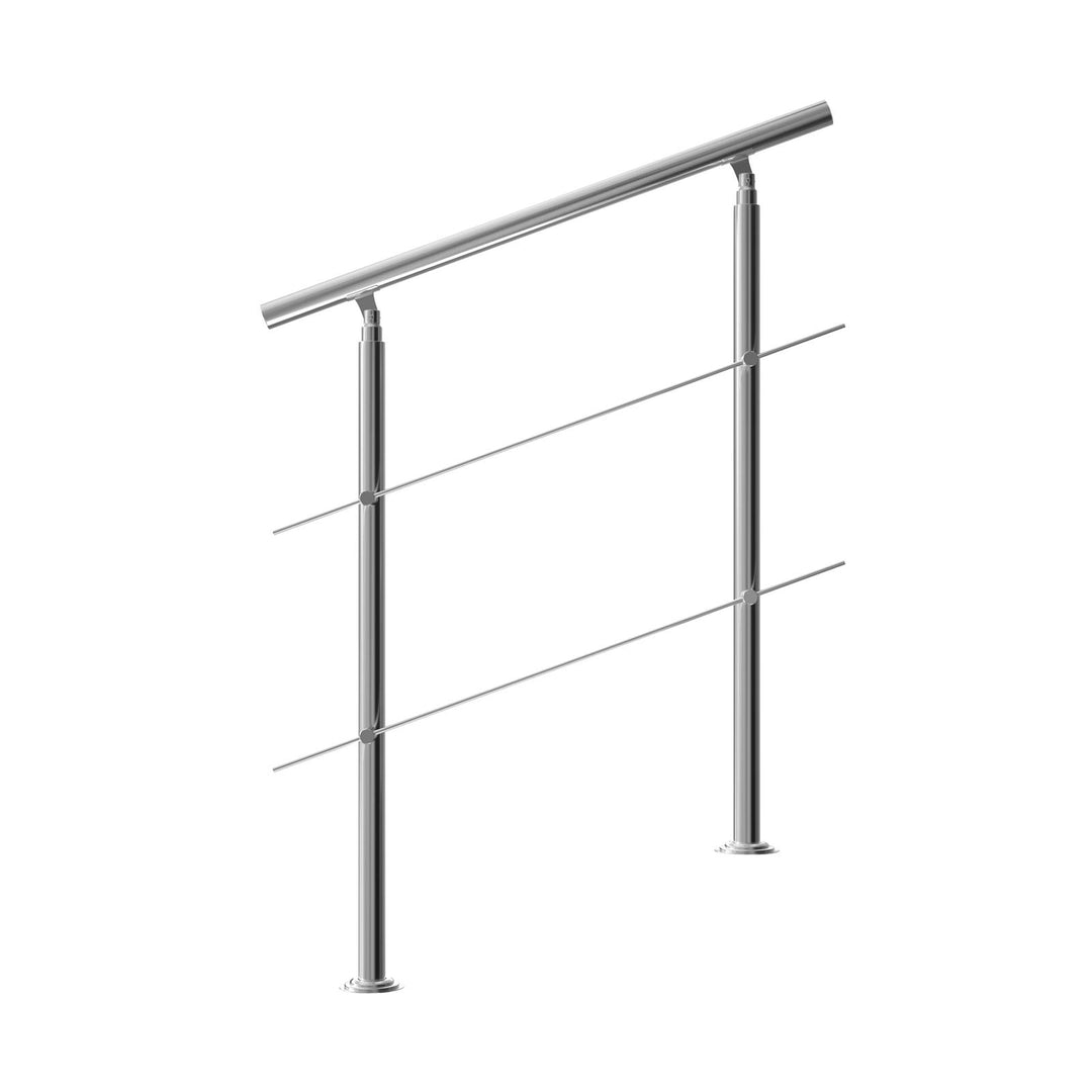 MONZANA® Treppengeländer Edelstahl Pflegeleicht 100cm mit 2 Querstreben Innen und Aussen Handlauf Ge