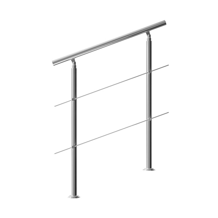 MONZANA® Treppengeländer Edelstahl Pflegeleicht 100cm mit 2 Querstreben Innen und Aussen Handlauf Ge