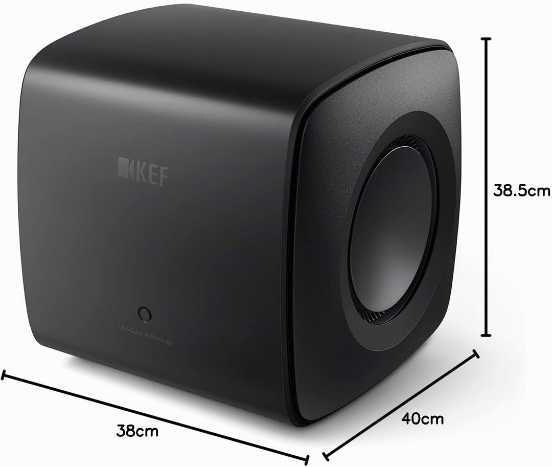 KEF KC62 Leistungsstarker Aktiver Subwoofer | Schwarz | 1000 Watt, Schwarz