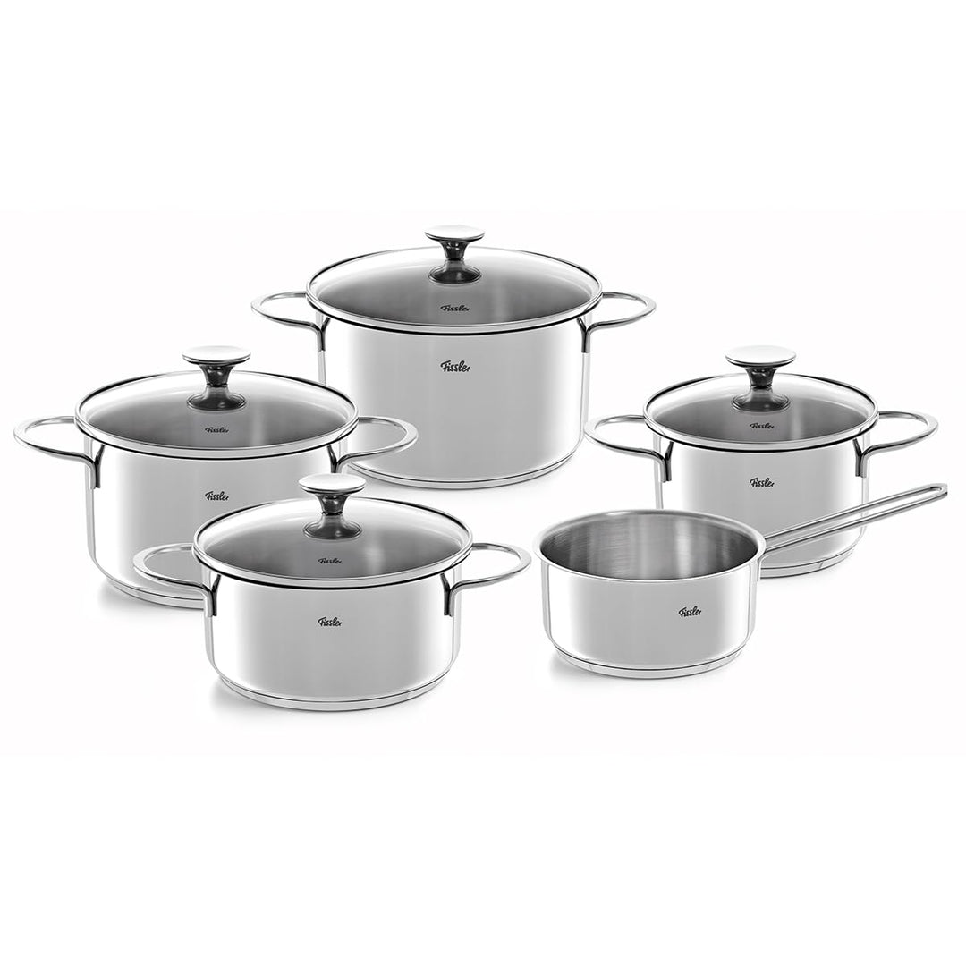 Fissler Copenhagen / Edelstahl-Topfset, 5-teilig, Kochtopf-Set, Töpfe mit Glas-Deckel, Induktion, al