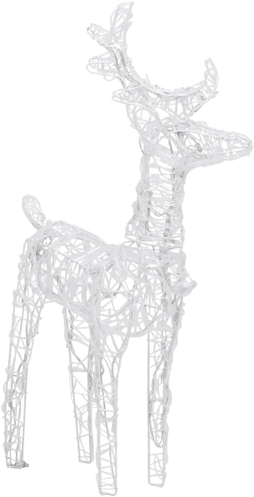 vidaXL Weihnachtsdekoration Rentiere mit Schlitten Beleuchtet Dekofigur Weihnachtsdeko Figur Weihnac
