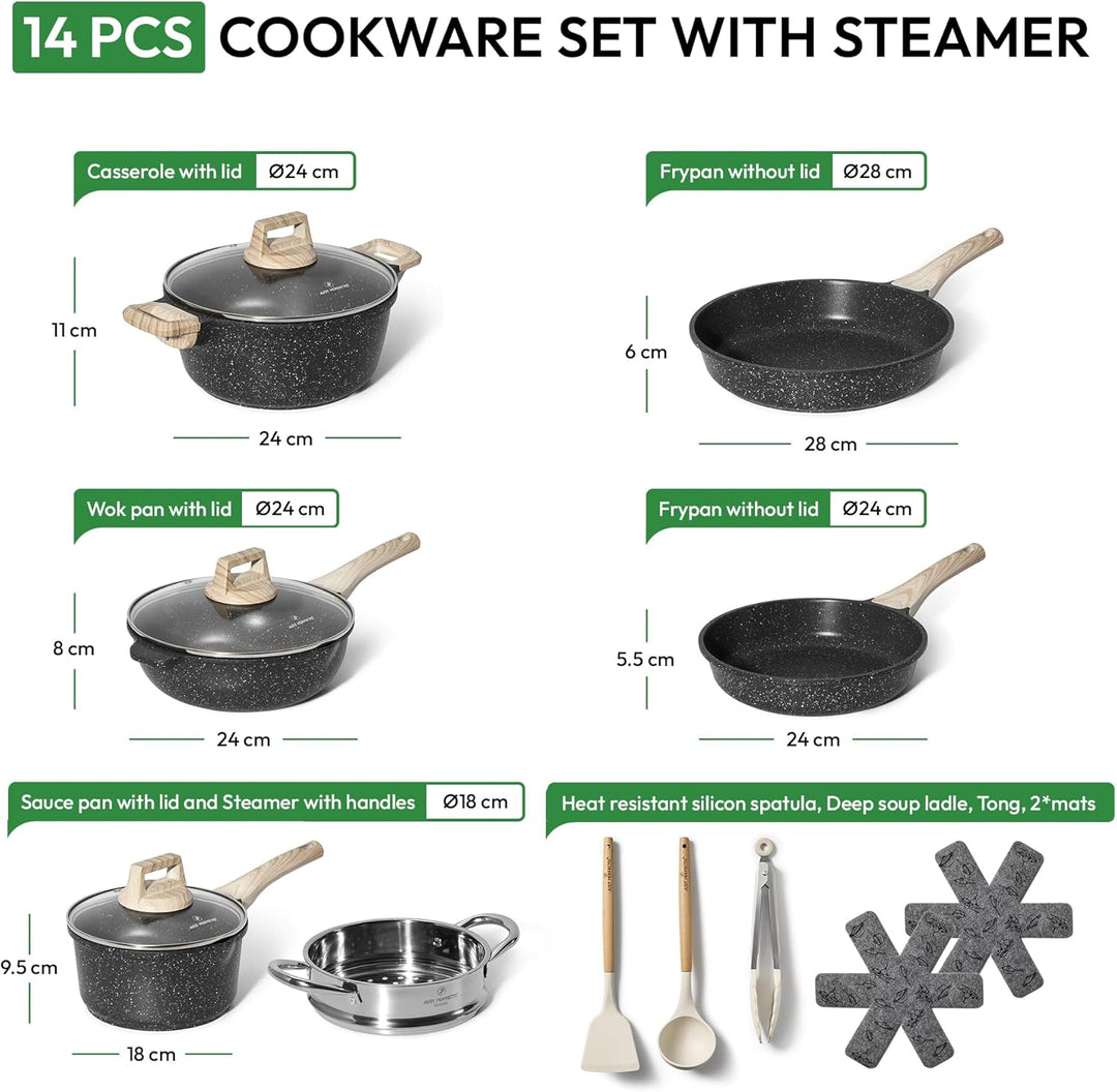 JUST PERFECTO Topfset und Pfannenset Induktion - Pfannenset mit deckel - Pots & Pans sets - töpfe un