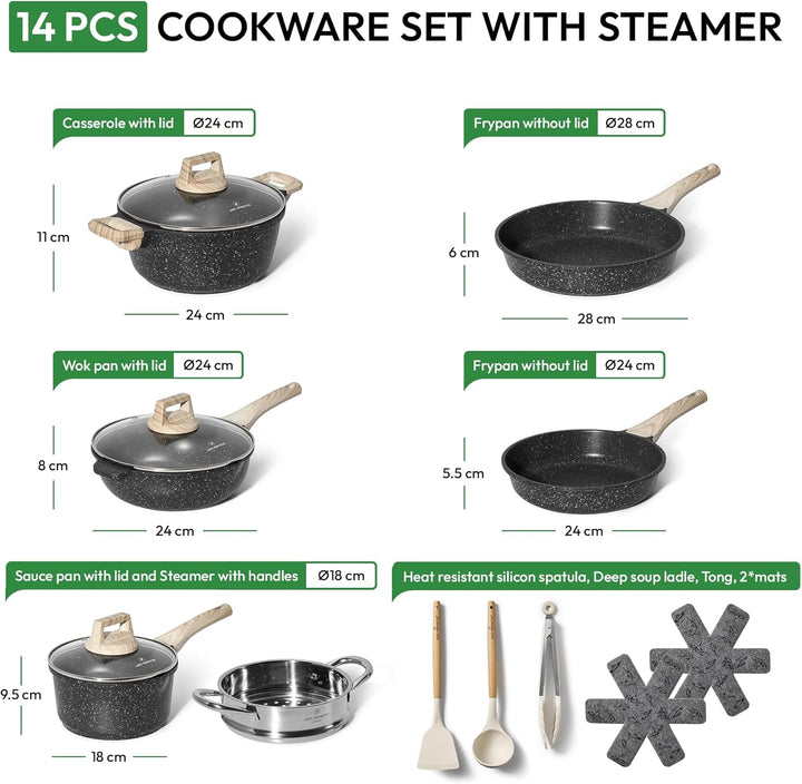 JUST PERFECTO Topfset und Pfannenset Induktion - Pfannenset mit deckel - Pots & Pans sets - töpfe un