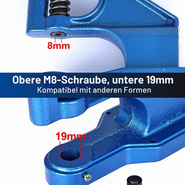FreeTec Handpresse Maschine Ösenstanze Nietenpresse Druckknopfpresse Handpresse Nieten Ösen, 3 austa