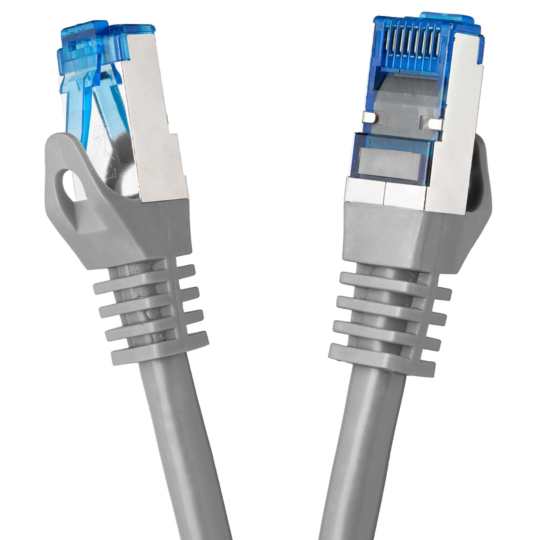 BIGtec 50m CAT.7 Patchkabel Netzwerkkabel Gigabit Patch DSL LAN Ethernet Kabel grau Kupferkabel dopp