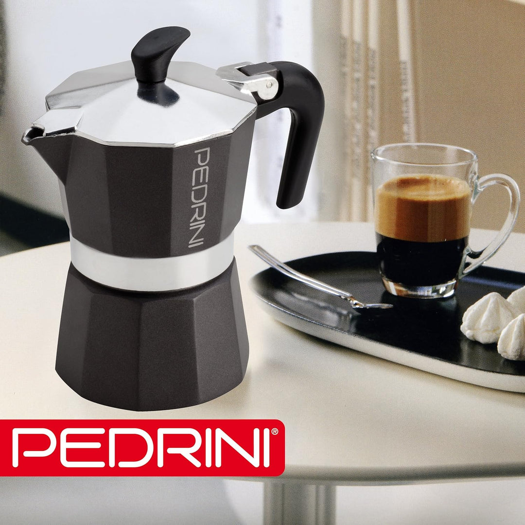 Pedrini Espressokocher 3 Tassen Anthrazit-schwarz Klassisch Vollautomatisch 1 stück (1er Pack) Anthr