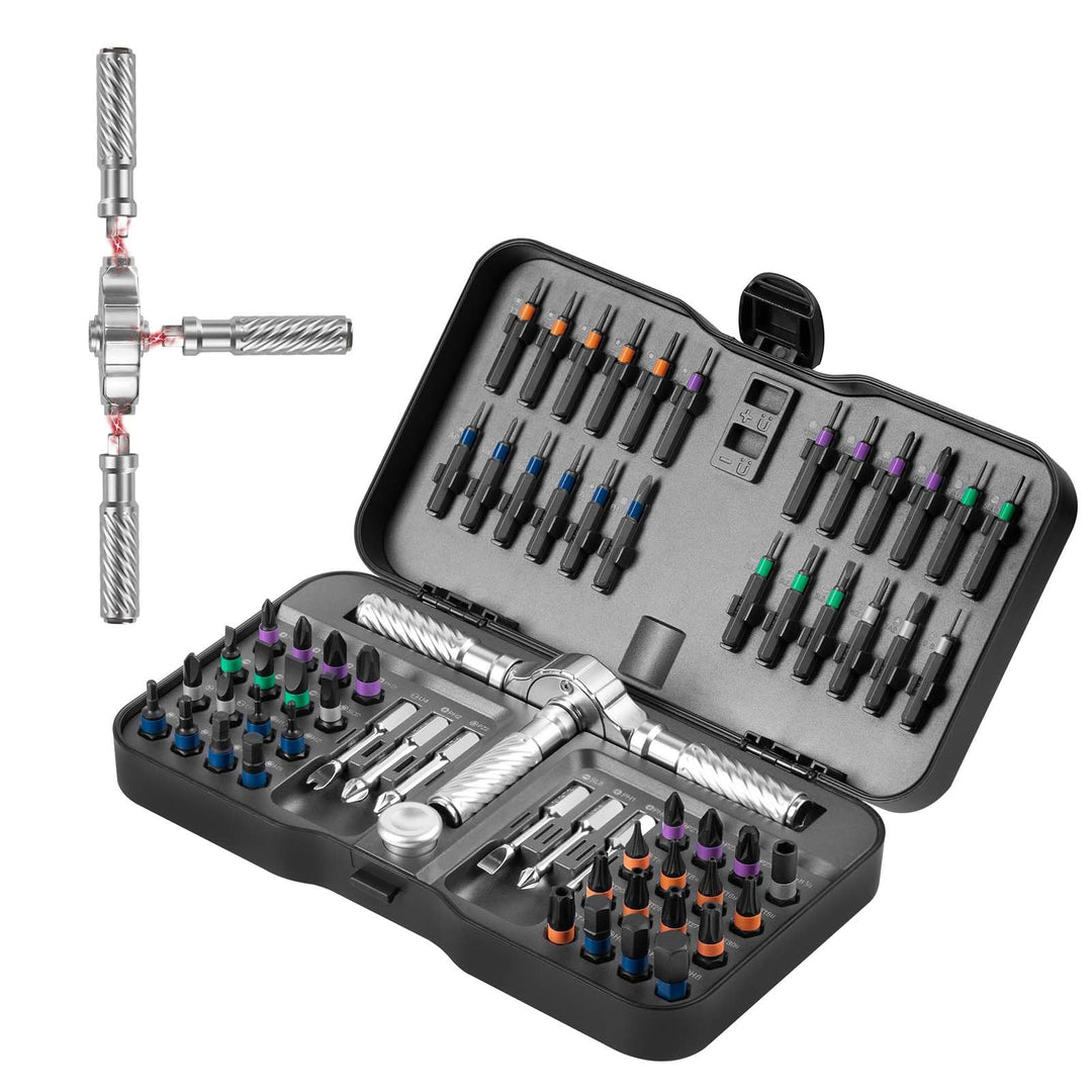 Ratschen Schraubendreher Set, 66 in 1 Magnetisch Schraubendreher Set, S2-Stahlbits, DIY-Kombinations