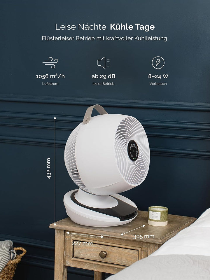 Meaco, Meacofan 1056 Leiser Ventilator - DC Kühlender Ventilator für Schlafzimmer, Schreibtische und