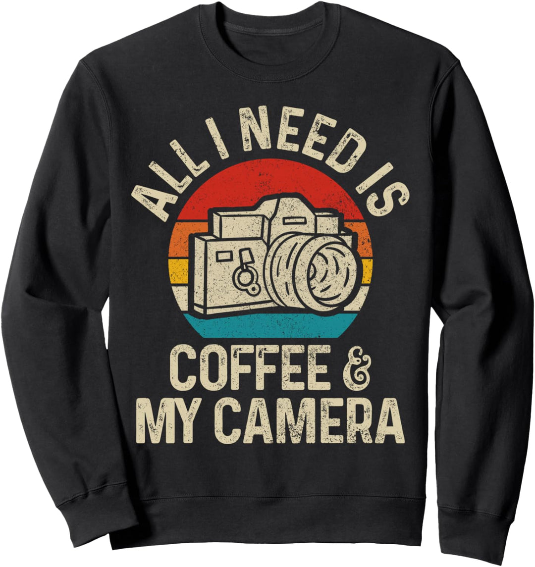Fotografen Kaffee & Kamera Lustige Vintage Fotografie Sweatshirt