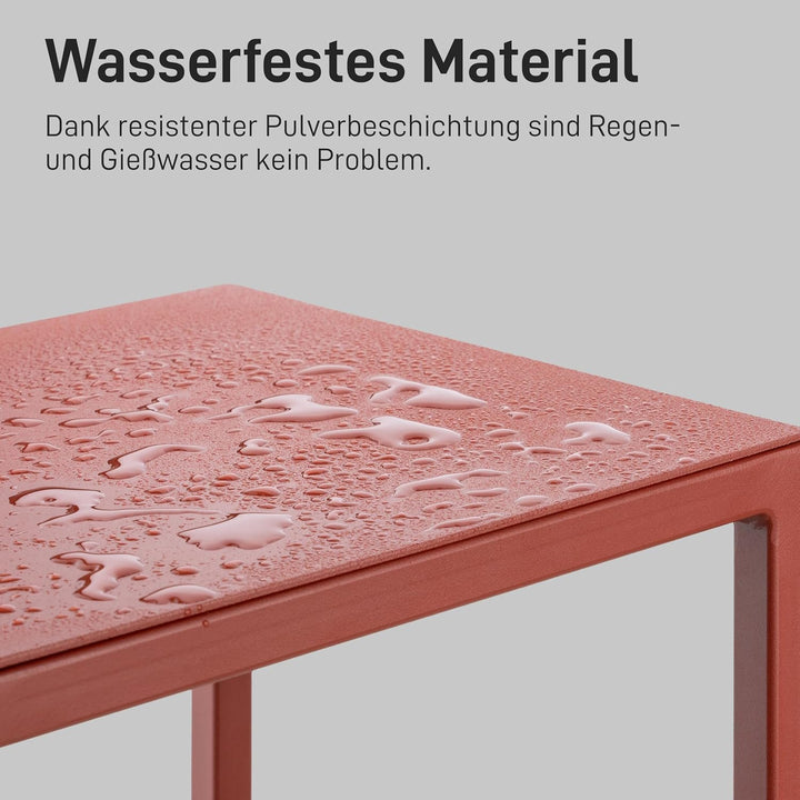 Natural Goods Berlin 1x Pflanzenständer RECHTECK Blumenhocker Metall Rot 70cm - Eckiger Pflanzenstän
