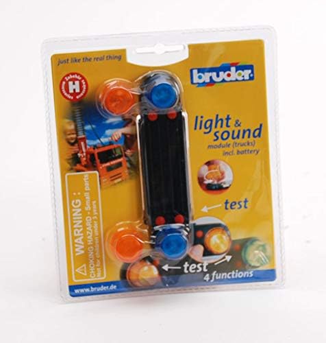 bruder 02801 - Zubehör Light & Sound Modul Trucks mit 4 Funktionen, Batterien - 1:16 Motorengeräusch