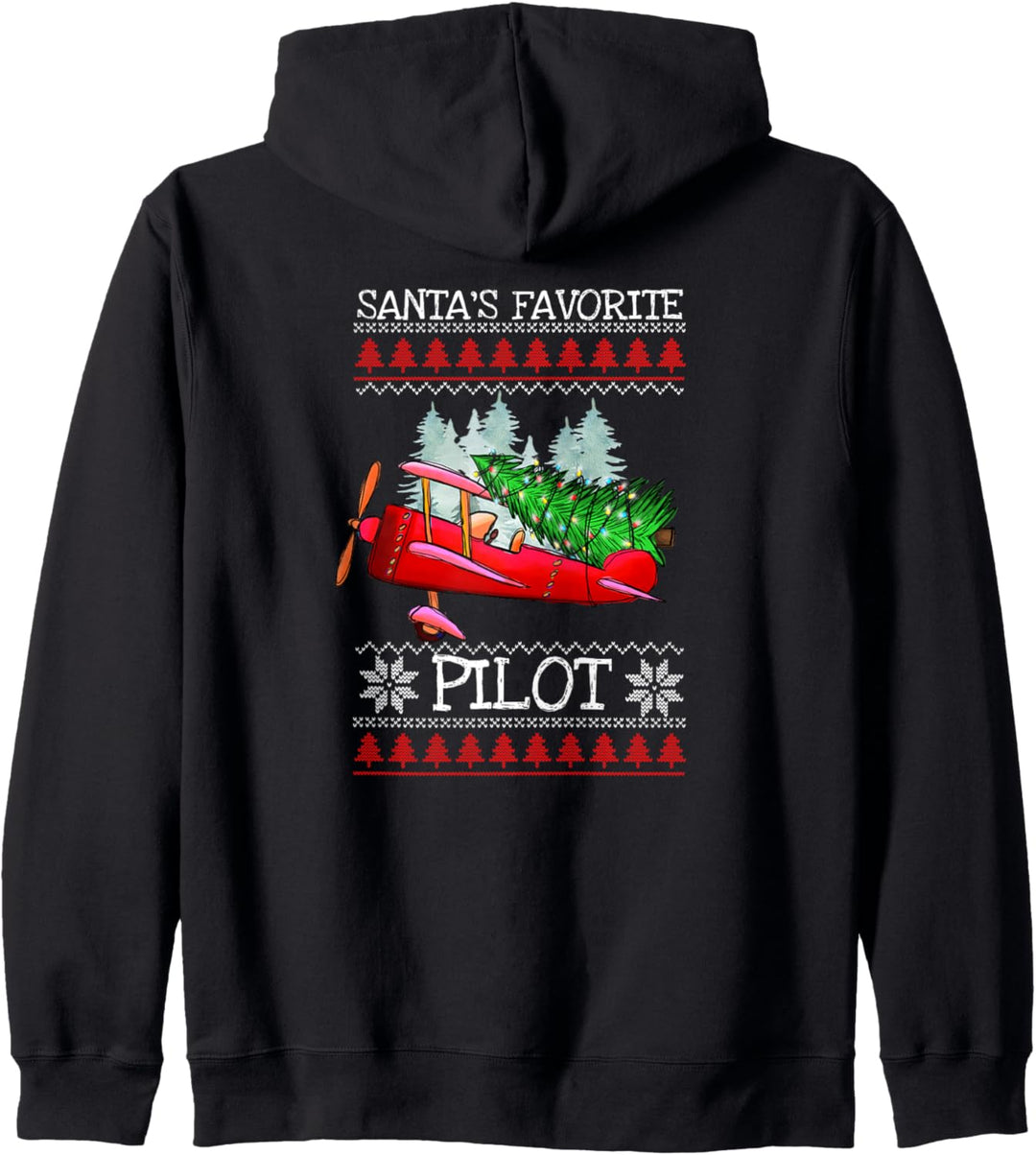Santa's Favorite Pilot Weihnachten Flugzeug Dekor Ugly Sweater Kapuzenjacke
