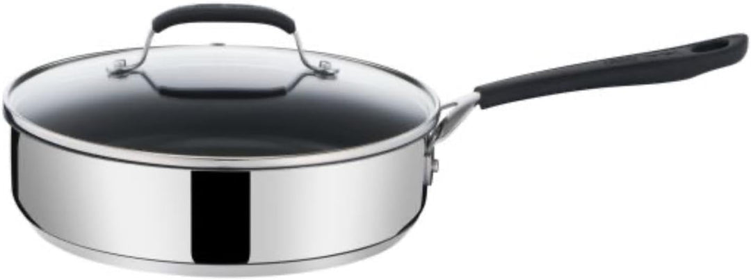 TEFAL Compatible - Jamie Oliver - Quick & Easy SS Sautepan 25 cm + Lid (E3033344)
