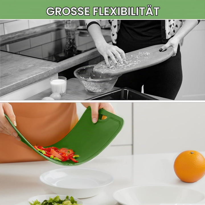 Gintan Flexibles TPU Schneidebrett, BPA-frei, mit Messer- und Saftrille, kratzfeste flexible Schneid