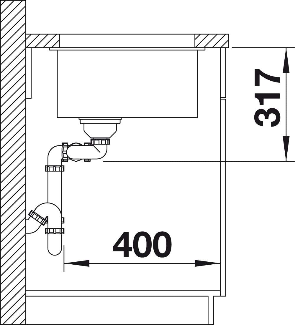 BLANCO SUBLINE 430/270-U | SILGRANIT weiss | Einbauart: Unterbau | Hauptbecken links | ohne Ablauffe