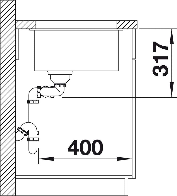 BLANCO SUBLINE 430/270-U | SILGRANIT weiss | Einbauart: Unterbau | Hauptbecken links | ohne Ablauffe