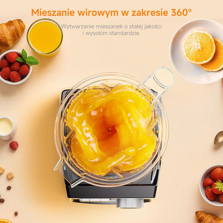 BioloMix 1500W Hochleistungsmixer Smoothie Maker und 2,6 l grossvolumiger BPA Freier Behälter Mit 6