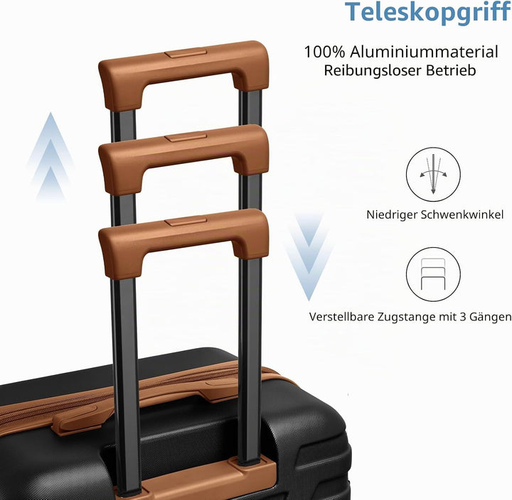 LARVENDER Kofferset 6 Teilig Hartschale Leicht ABS Erweiterbar Reisekoffer Haltbar Handgepäck Sets 4