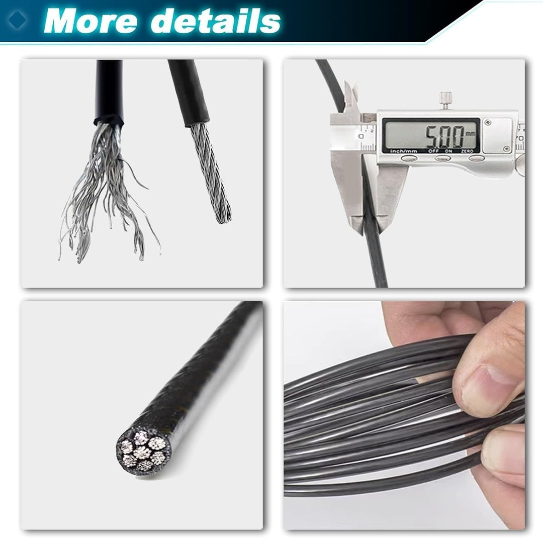 BBYPP 10m/ 15m/ 20m/ 25m Gym Kabel Draht, 5mm Stahlseil PU ummantelt Fitnessgerät für Home Gym Rieme