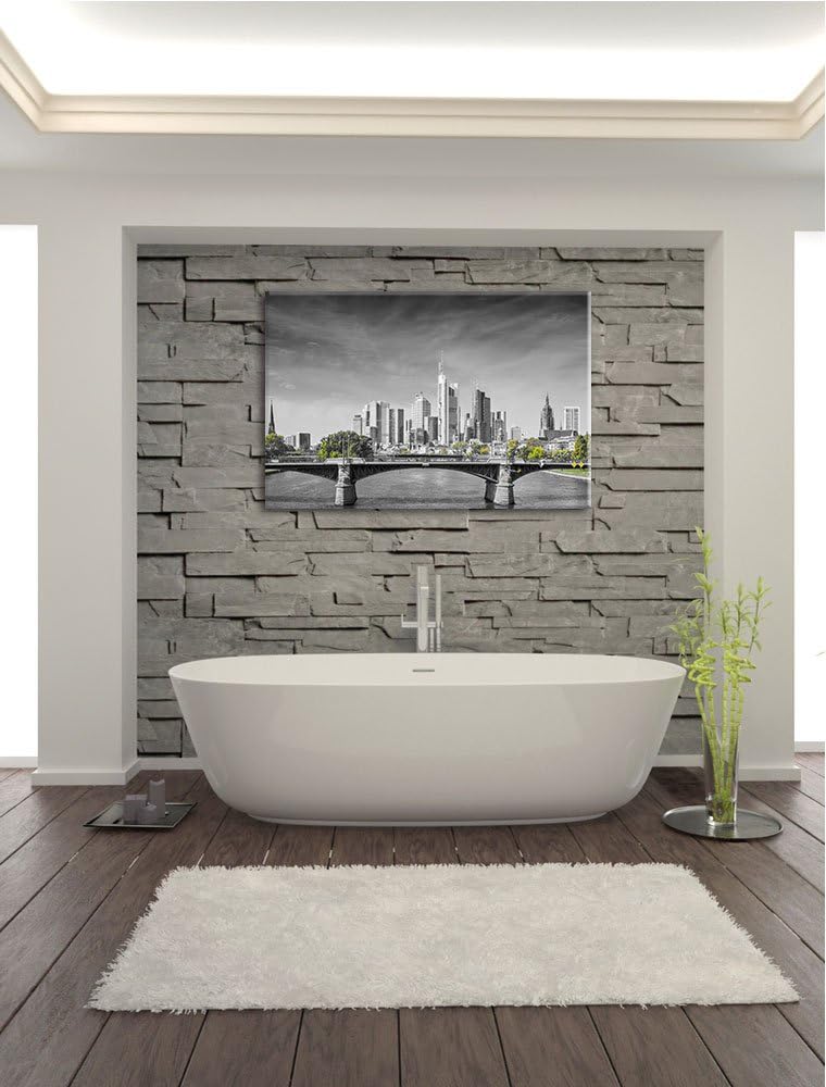 schöne Skyline von Frankfurt am Main schwarz/weiss Format: 100x70 auf Leinwand, XXL riesige Bilder f