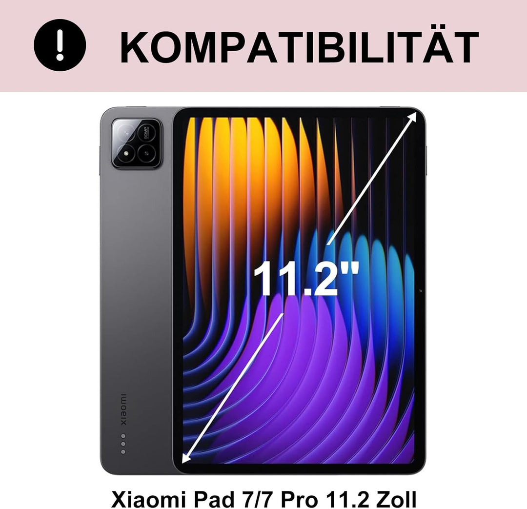 Tastatur für Xiaomi Pad 8/7/7 Pro 2024 11.2", Hülle mit Tastatur für Xiaomi Pad 7 2024 Magnetische B