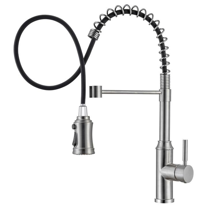 Wasserhahn Küche Ausziehbar, Hochdruck Küchenarmatur mit Brause und hohem Bogen, Mischbatterie Küche