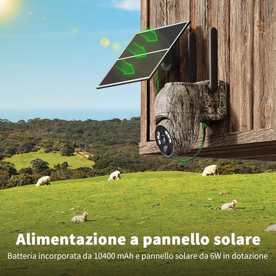 NUASI 4G LTE Wildkamera mit SIM Karte, 2K Kabellos Solar Wildtierkamera mit Handyübertragung App, Üb