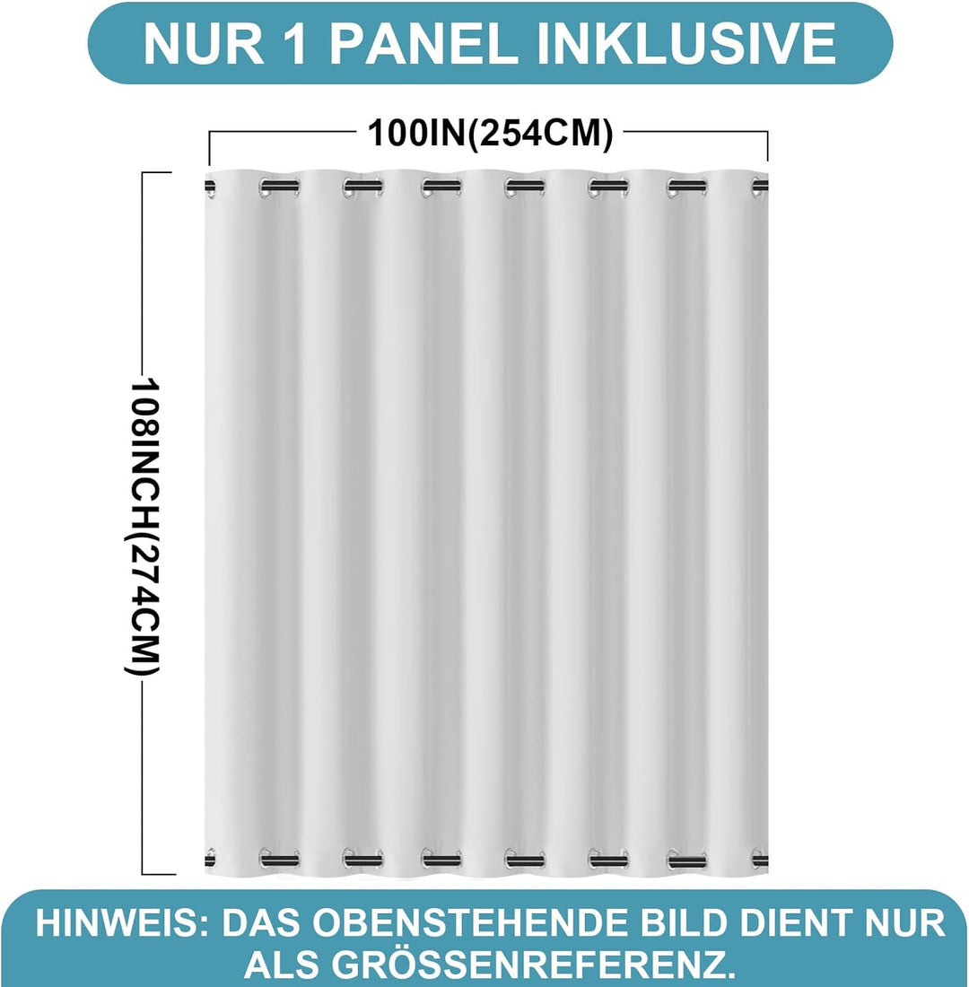Lapalife Outdoor Vorhang Wasserdichter extra breit Oben und unten mit Ösen,B254XH274cm Wetterfest Ou
