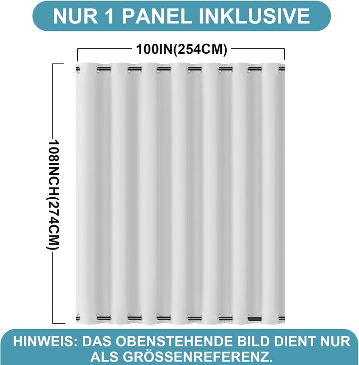 Lapalife Outdoor Vorhang Wasserdichter extra breit Oben und unten mit Ösen,B254XH274cm Wetterfest Ou