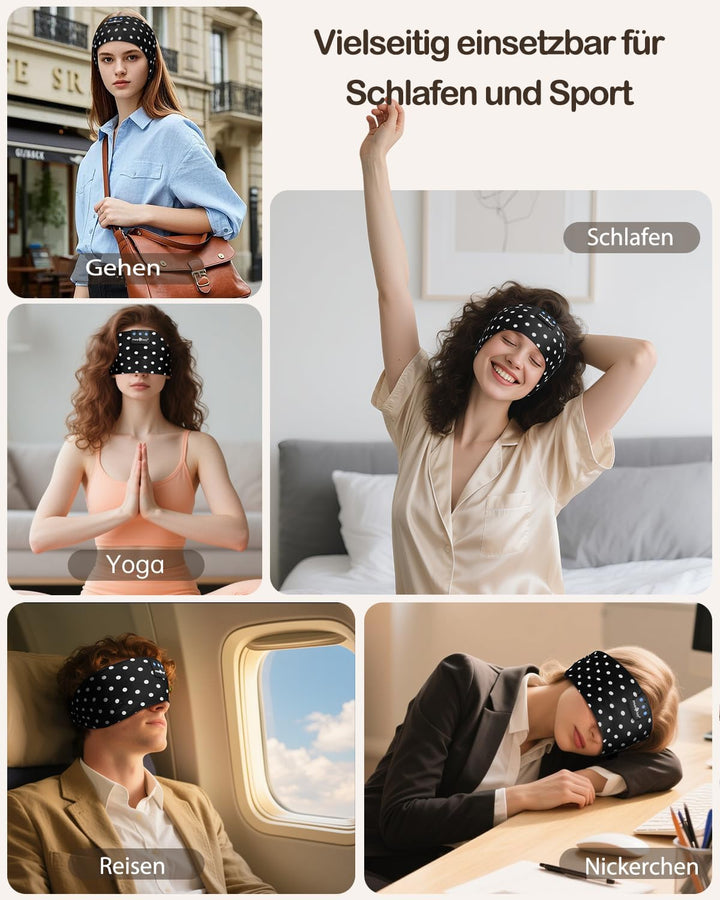 MUSICOZY Schlafkopfhörer Bluetooth, Schlaf Kopfhörer Seitenschläfer Kabellos Sport Kopfhörer Stirnba