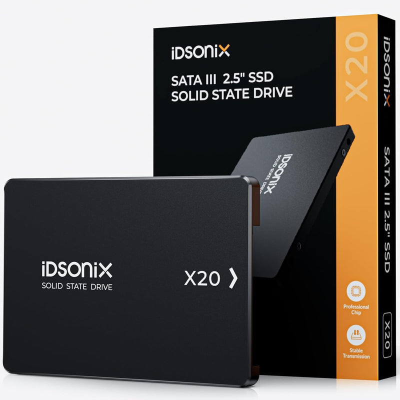 iDsonix SATA SSD 1TB 2,5 Zoll SSD Festplatte Intern, 560MB/s Lesen, 480MB/s Schreiben, mit 3D NADA F