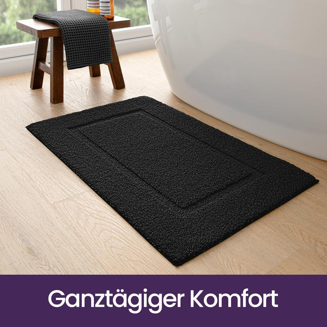 DEXI Badezimmerteppich 50 x 80 cm, Badteppich rutschfest Waschbar, weicher Badematte, Mikrofaser Abs
