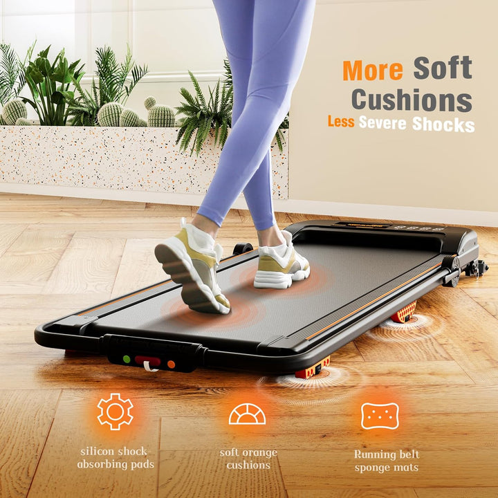 Laufband für Zuhause mit Neigung, Klappbares Elektrisches Laufband bis 12 km/h, 2.5HP Walking Machin