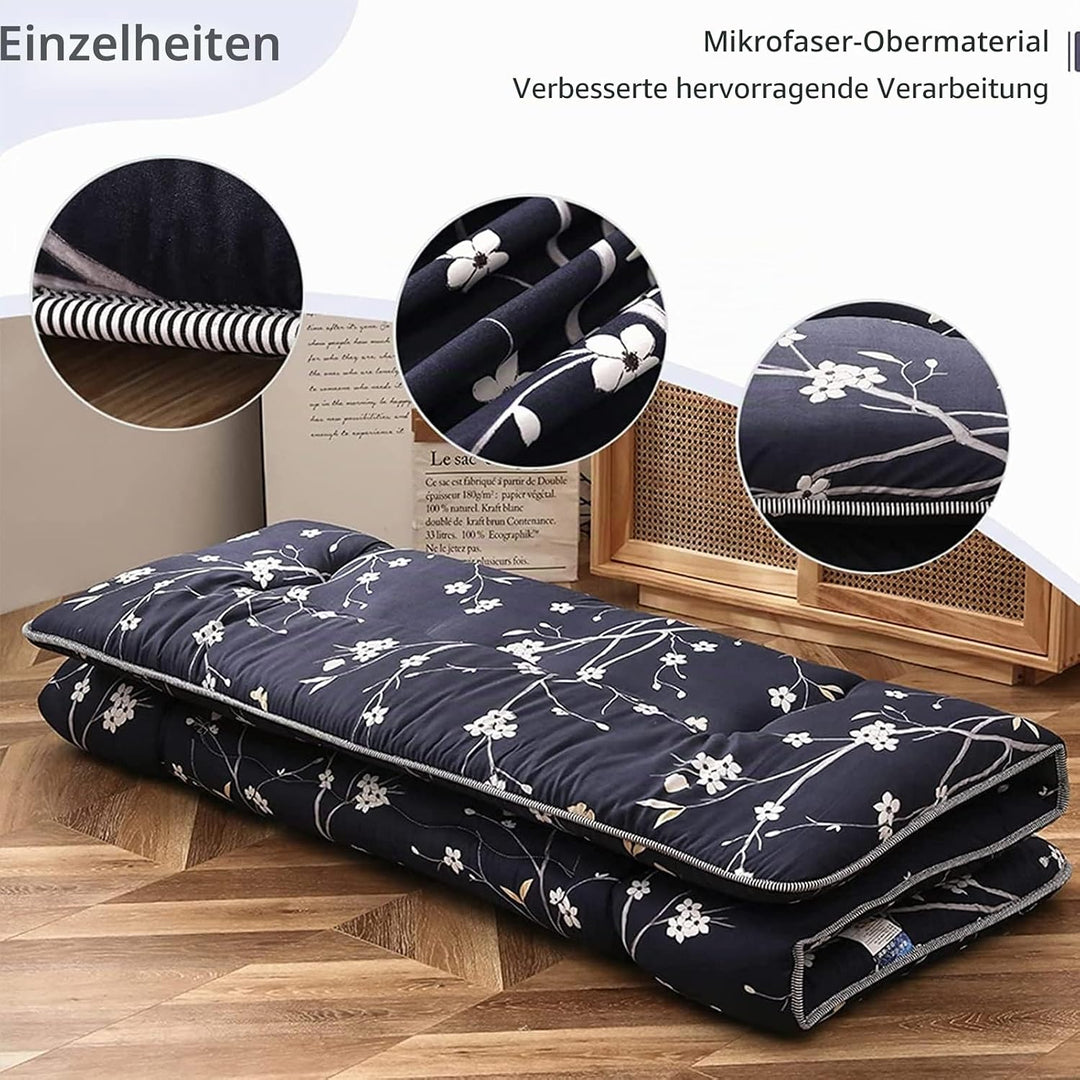 MAXYOYO Matratze, mit japanischem Blumenmuster, rustikaler Stil, Memory-Schaum, Futon-Matratze, falt