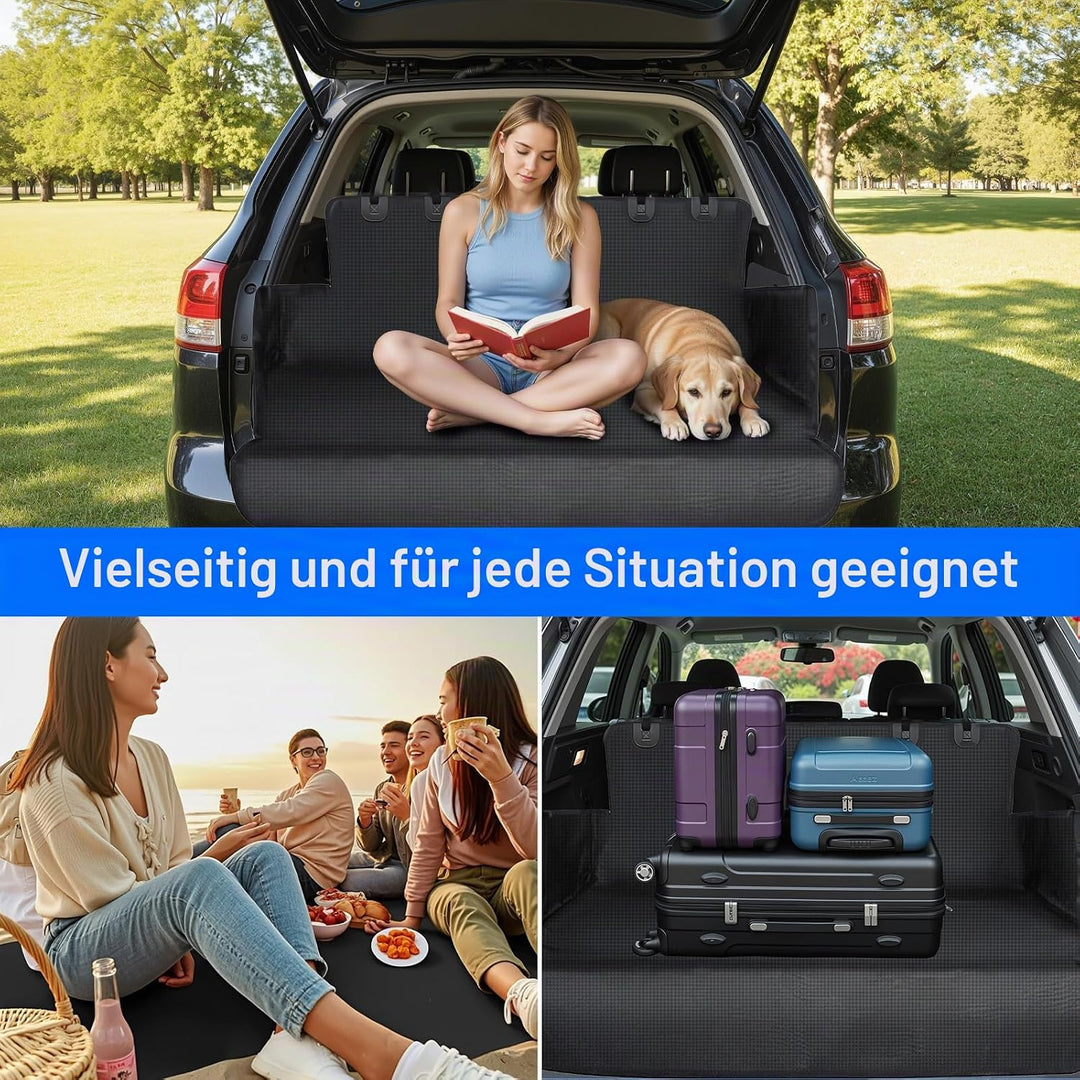 Hundedecke Auto Kofferraum, Kofferraum Schutzmatte Hund, Kofferraumschutz Hund SUV mit Seiten, Wasse