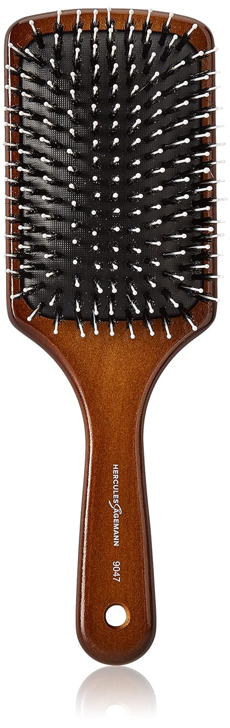 HERCULES SÄGEMANN - 9047 Paddle Brush | Pflegende Naturhaarbürste | Wildschweinborsten Bürste mit Po