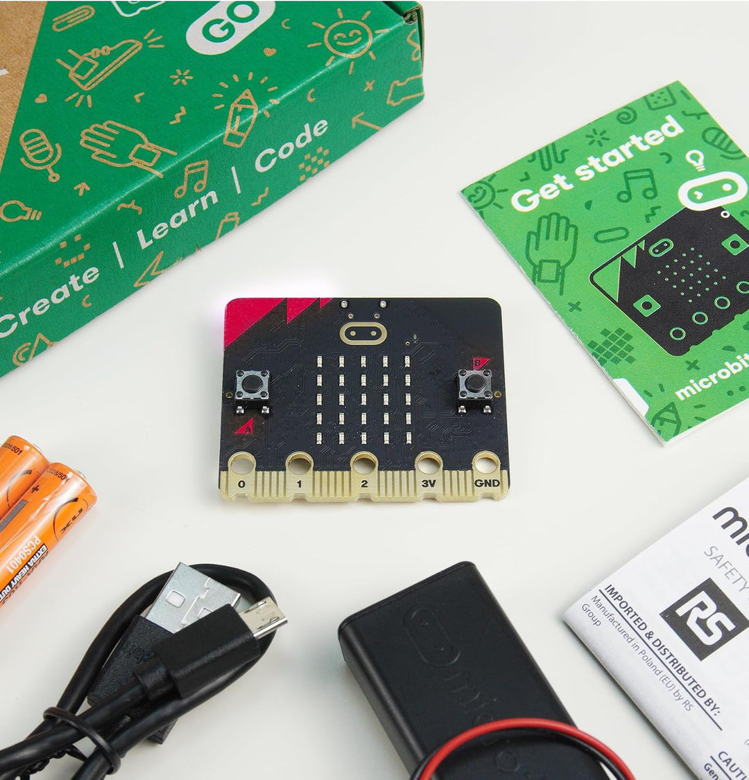 KEYESTUDIO BBC Micro:Bit Go (Microbit V2 im Lieferumfang enthalten) Starter Kit, Programmierung, päd