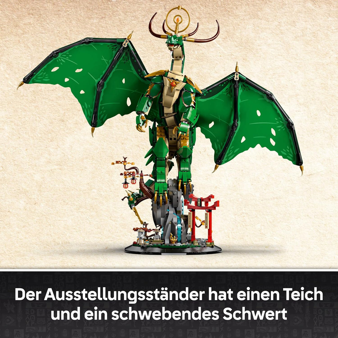 LEGO NINJAGO Wächterdrache Bauset - Mit Drachenfigur, Meister Wu Minifigur & Ständer – Bauspielset f