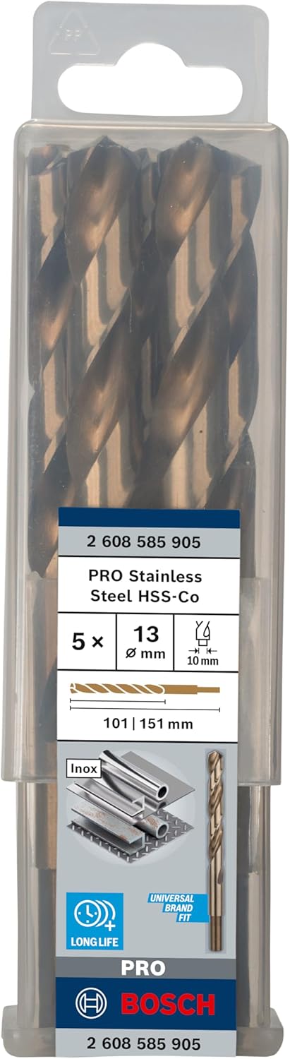 Bosch Professional Metallbohrer HSS-Cobalt (5 Stück, Ø 13 mm)