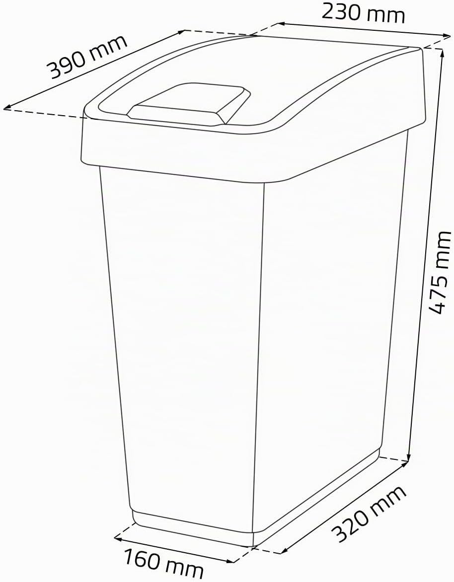 keeeper Premium Abfallbehälter mit Flip-Deckel, Soft Touch, 25 l, Magne, Silber 25 L Silber, 25 L Si