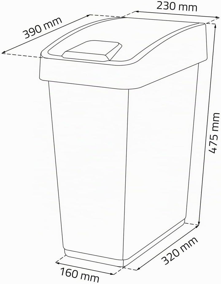 keeeper Premium Abfallbehälter mit Flip-Deckel, Soft Touch, 25 l, Magne, Silber 25 L Silber, 25 L Si