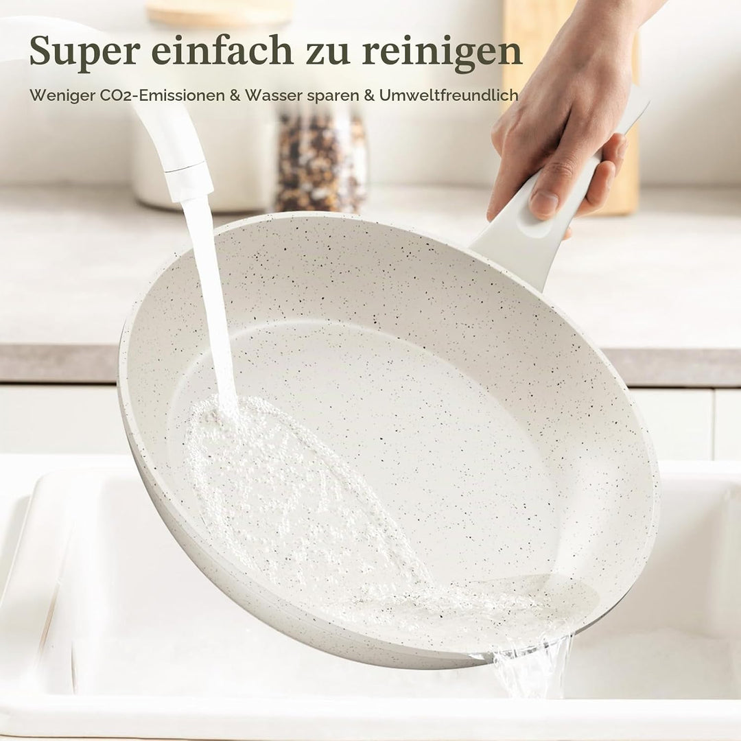 Innerwell Antihaft Pfannenset 3-teilig 20+24+28 cm aus Granit, Pfannen Induktion mit Antihaftbeschic