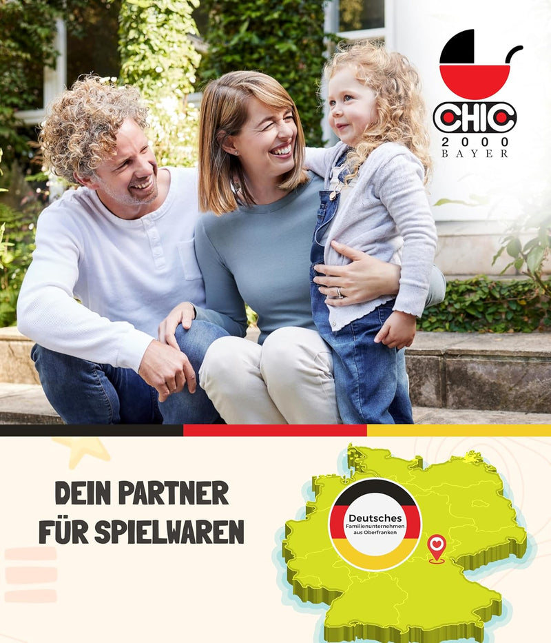 Bayer Chic 2000 - Puppenwagen Mika, 2in1 Kombipuppenwagen für Kinder von 4 bis 8 Jahren, Kinderwagen