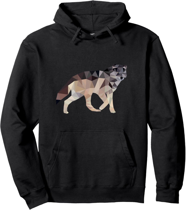 Vieleck Geometrisch Figur Tiere Wolf Pullover Hoodie
