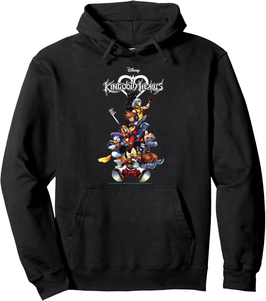Disney Kingdom Hearts Group Shot Action Pose Logo Pullover Hoodie