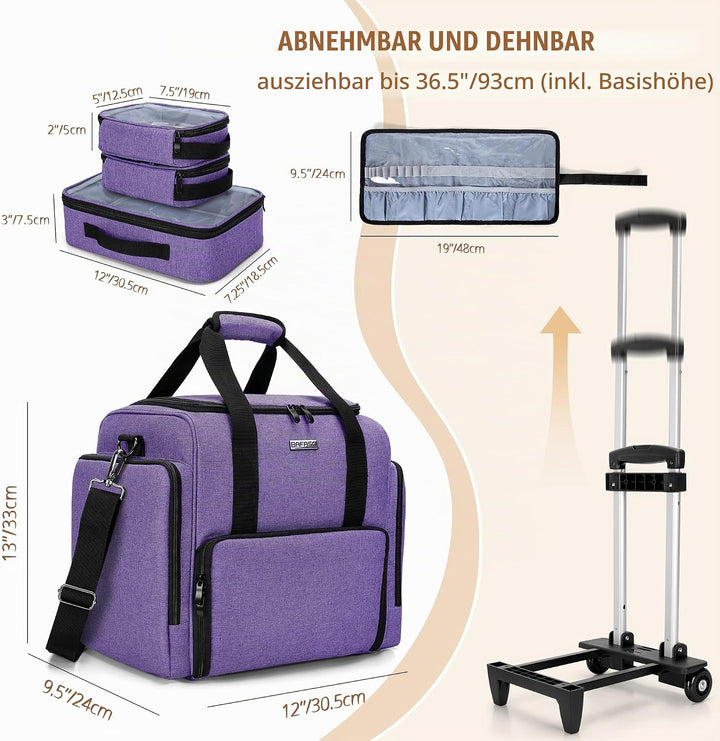 BAFASO Kosmetikkoffer Trolley, Make up Koffer Gross, Schminkkoffer Damen mit Rollen, Abnehmbar Kosme