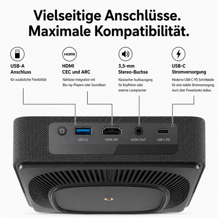 Loewe We. Beam Portabler Laser Projektor, Full HD, ALPD Laser, Dolby Audio, Miniprojektor, Beamer, h