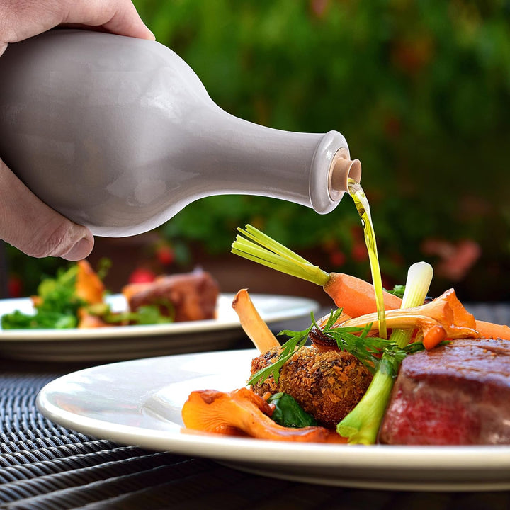 Kaminfix Essig &amp; Öl Spender - Flasche mit Ausgiesser, 2er Geschenkset für Feinschmecker handgefertig