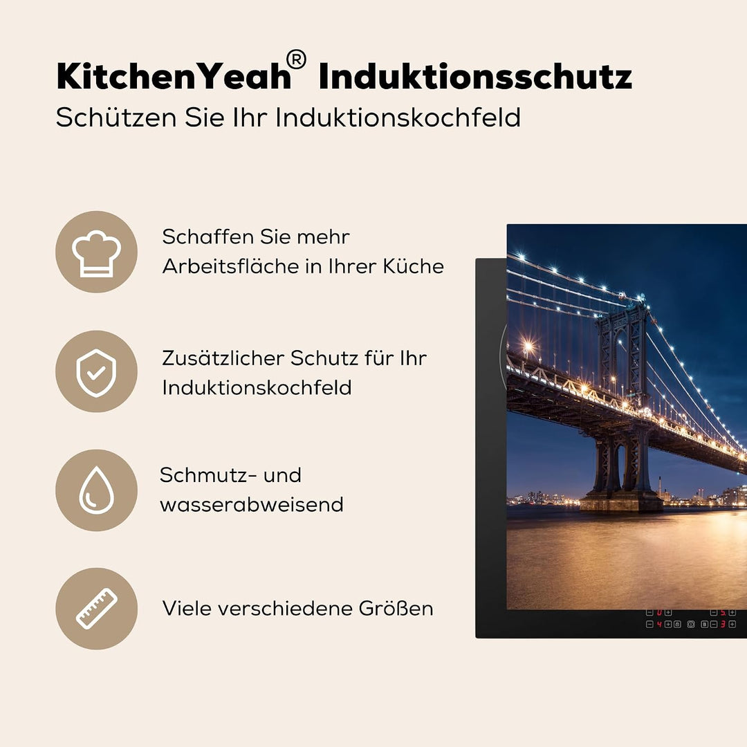 KitchenYeah© Herdabdeckplatte Einteilig Küche Herdabdeckung Induktionsfeld Ceranfeld Herdabdeckplatt